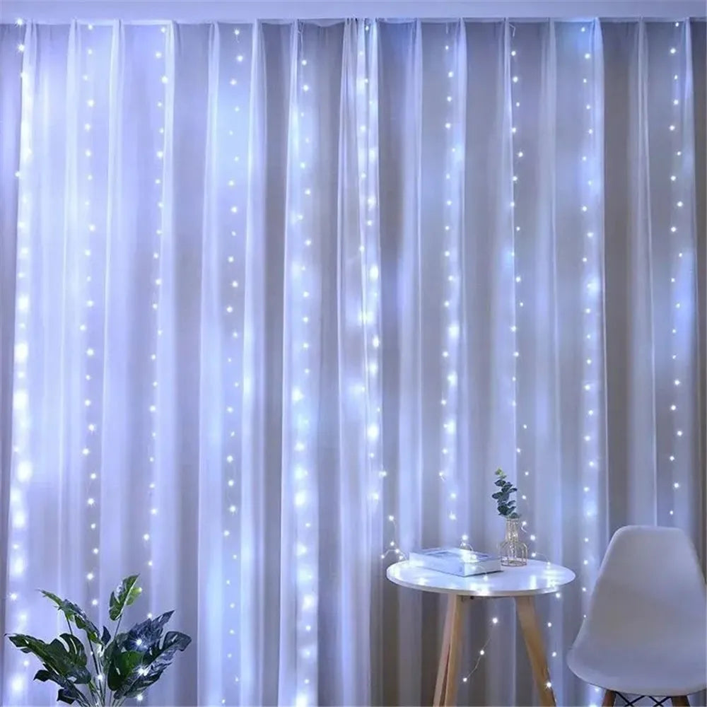 Wedding Outdoor Decor 2026 Ramadan Decoration Valentine's Day LED Curtain String Light Eid Mubarak for Home Fairy Battery Power