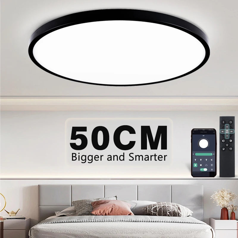 50CM Large Ceiling lamp Smart APP/ Remote Control Dimmable for Bedroom 48W Ceiling Lights AC 110/...
