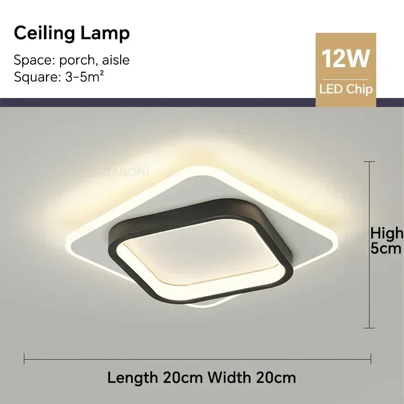 DINDALLED Modern LED Ceiling Light for Corridor Stairs Bedroom Bathroom, Round Flush Mount Chandelier Indoor Lighting...