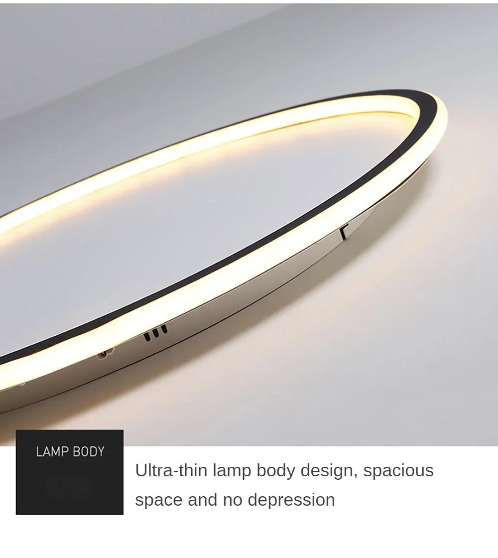 Nordic Minimalist LED Ceiling Light For Bedroom Living Room Aisle Study Room Balcony Circular Remote Control Lighting Chandelier