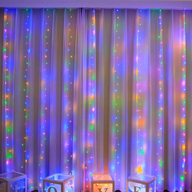 3/6M USB LED Curtain 8Modes Remote Control String Lights Holiday Wedding Fairy Garland Lights For...