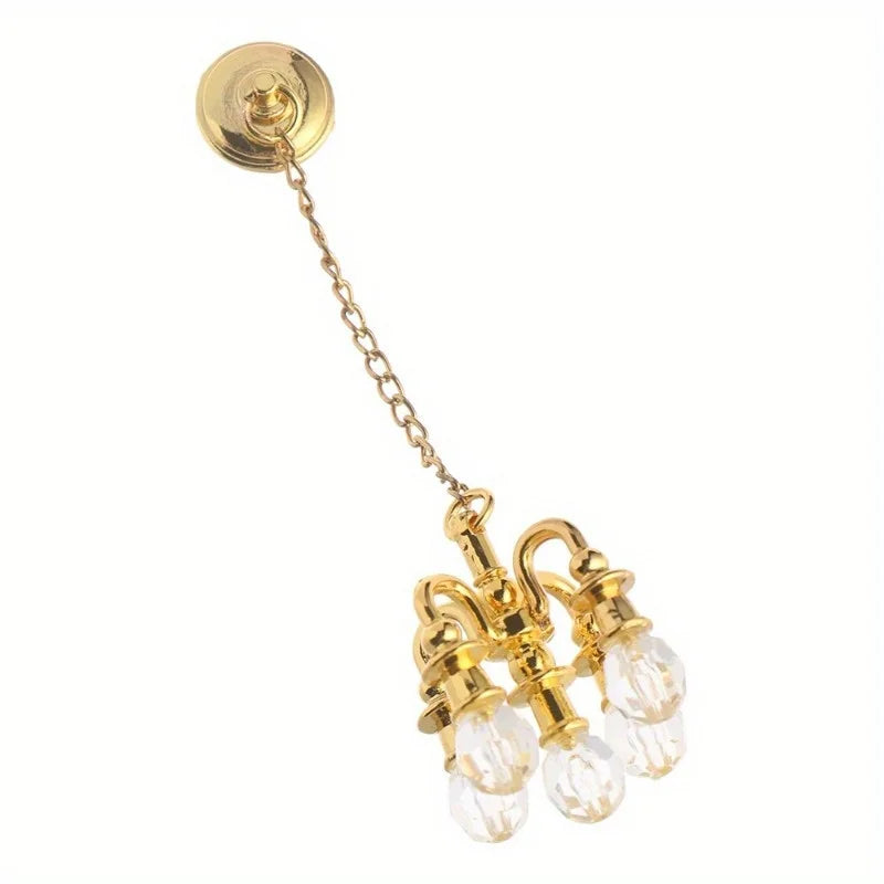 1:12 Scale Vintage Chandelier Mini Furniture Toy Playing House Miniature Dollhouse Ornament Ceiling Lamp Model Doll Accessories