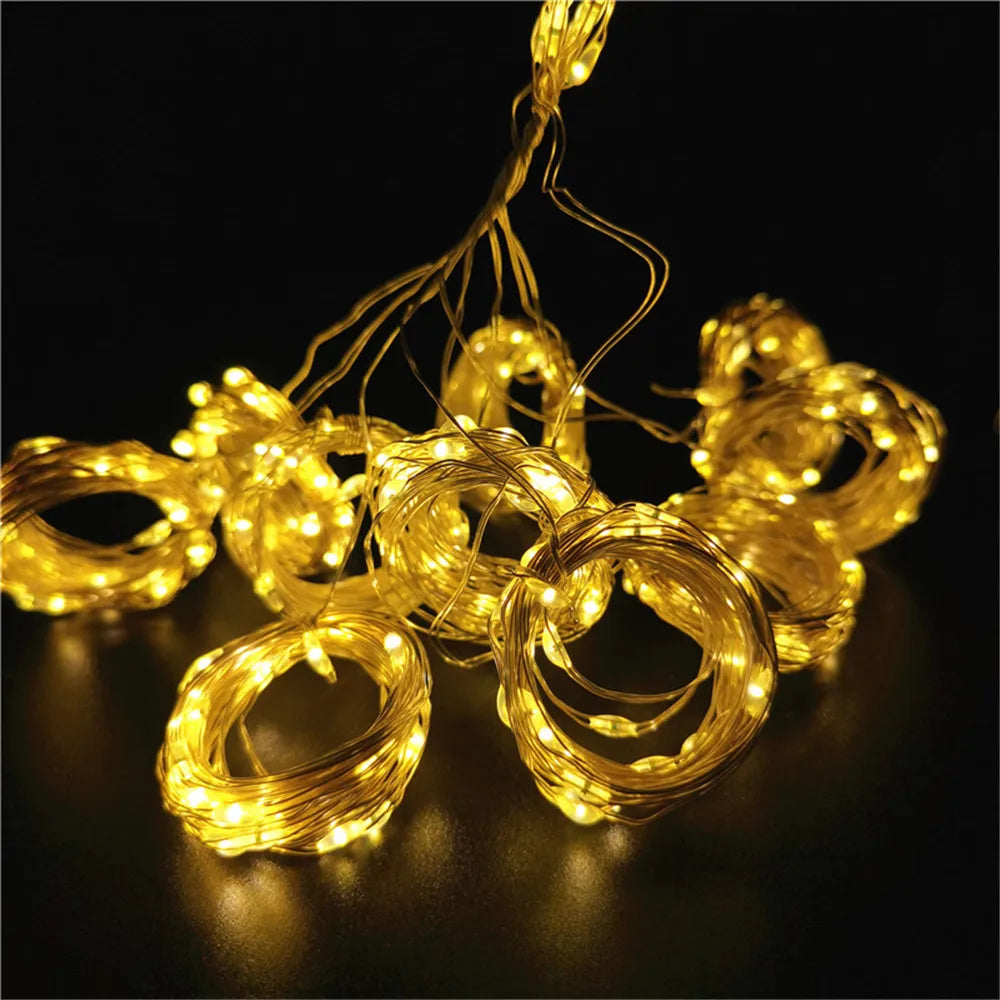 Wedding Outdoor Decor 2026 Ramadan Decoration Valentine's Day LED Curtain String Light Eid Mubarak for Home Fairy Battery Power