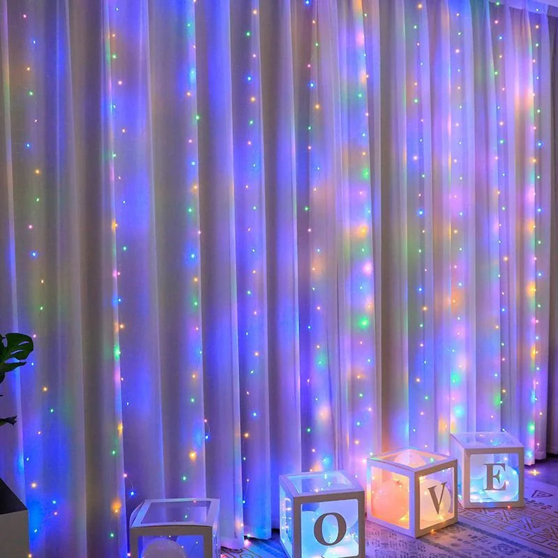 3/6M USB LED Curtain 8Modes Remote Control String Lights Holiday Wedding Fairy Garland Lights For...