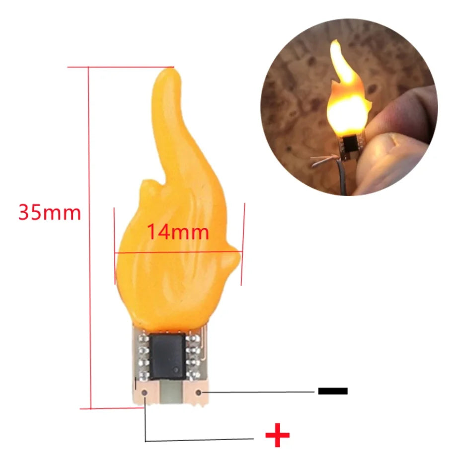 USB 5V Powered Simulated Flame Flickering LED Night Light Clear Frosted Glass Candle for Home Roo...