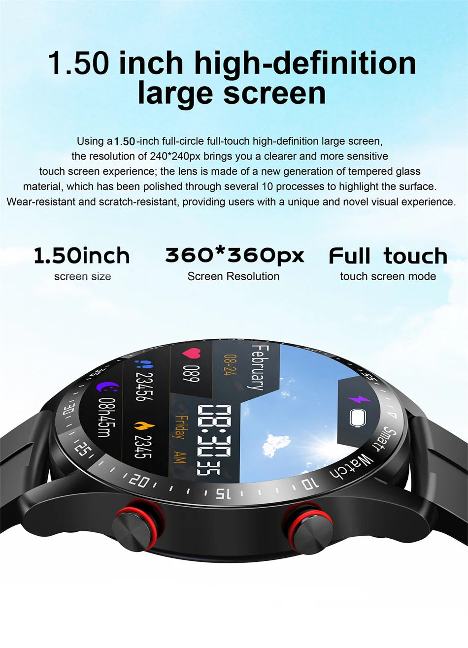 2026 New Bluetooth Call Smart Watch Men 360*360 HD Display Heart Rate Fitness Tracker ECG+PPG Business Smartwatches