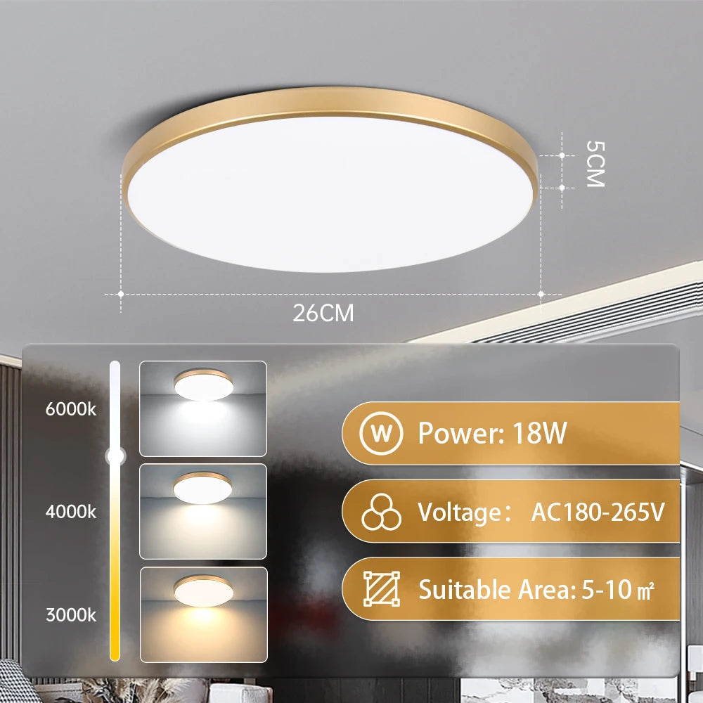 Led Ceiling Lamp Modern Ceiling Chandelier 220V Led Panel Lighting Fixture For Bedroom Kitchen Home Ultra Thin Ceilin...