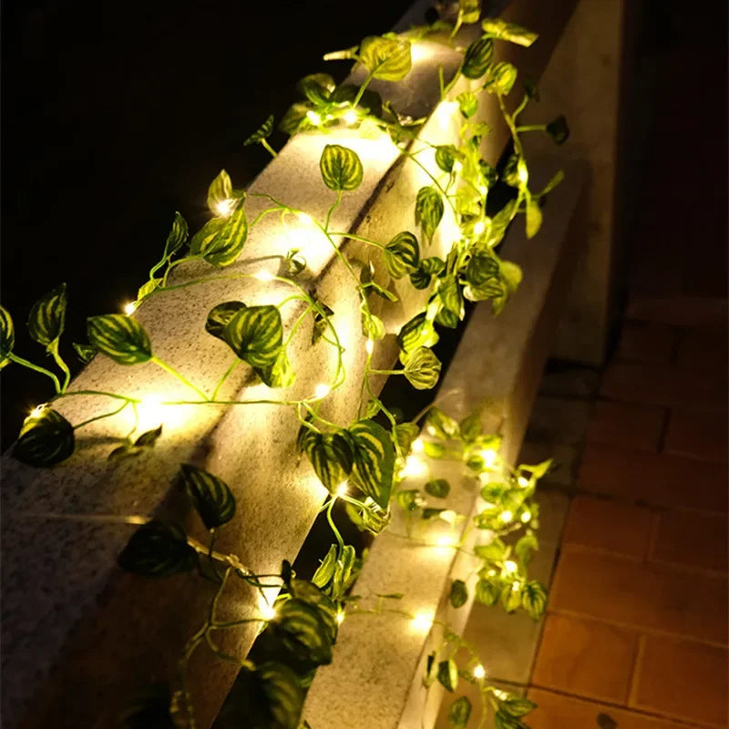 String Lights Artificial Vine Fairy Lights Battery Powered Christmas Tree Garland Light Flower Gr...