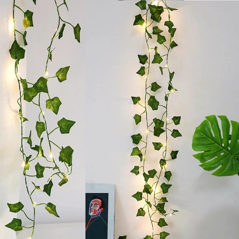 String Lights Artificial Vine Fairy Lights Battery Powered Christmas Tree Garland Light Flower Gr...