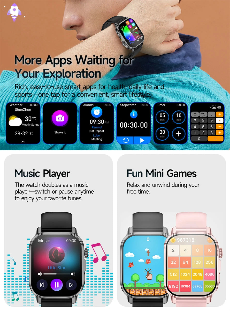 2026 Original Women Health Accurate Diagnosis Smart Watch ECG+HRV BP Blood Oxygen Uric Acid Heart Rate Bluetooth Call Smartwatch