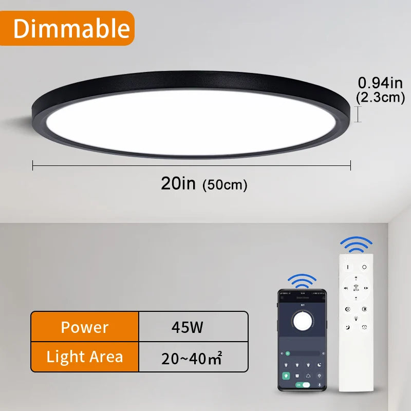 50CM Large Ceiling lamp Smart APP/ Remote Control Dimmable for Bedroom Ceiling Lights AC 110/ led lights for Living room