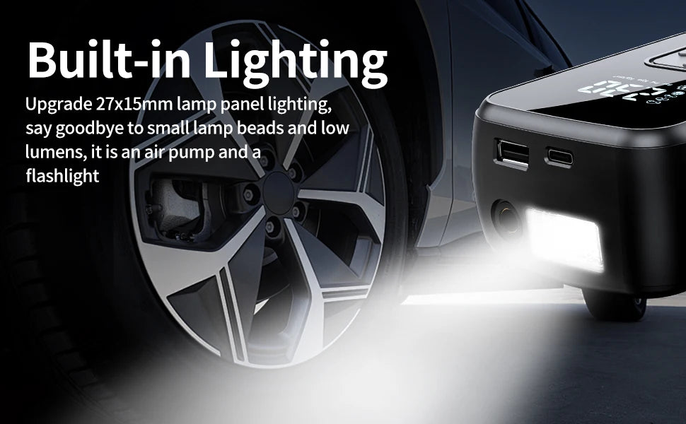 Portable Car Air Pump Electric Tire Inflator Pump Tool Intelligent Digital Display Tire Gases Machines Motorcycle Air Compressor