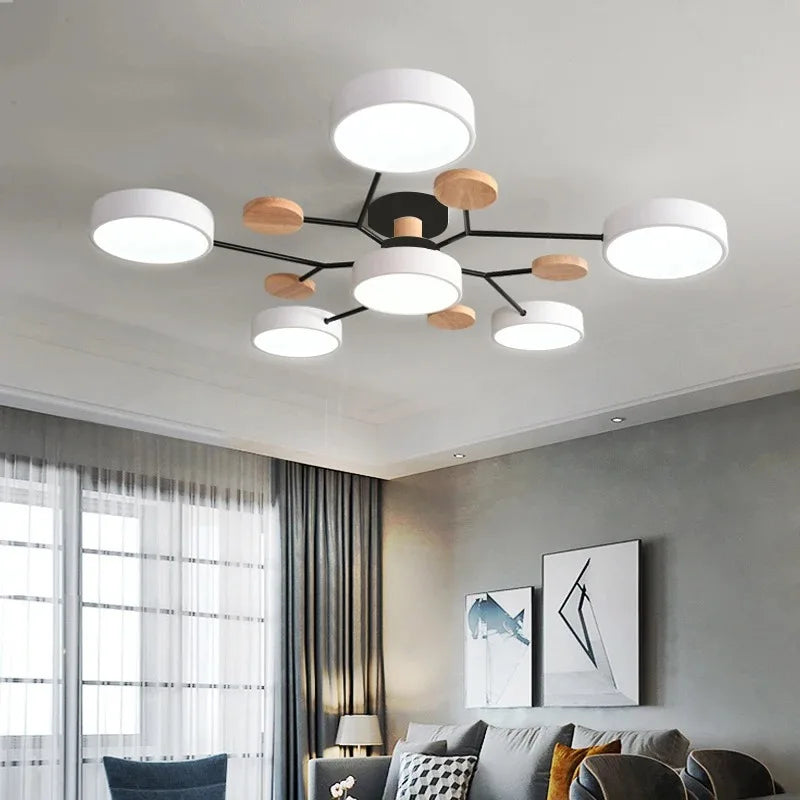 LED Chandelier with 3 Different Colors Suitable for Living Room Bedroom Hotel apartment Study Home Decoration Indoor ...