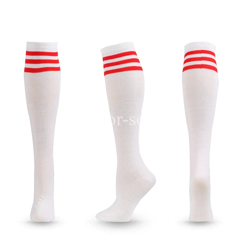 1 Pair Compression Socks Football Socks Non-slip Long Tube Knee High Stockings Socks Striped Soccer Socks Running Sports Socks