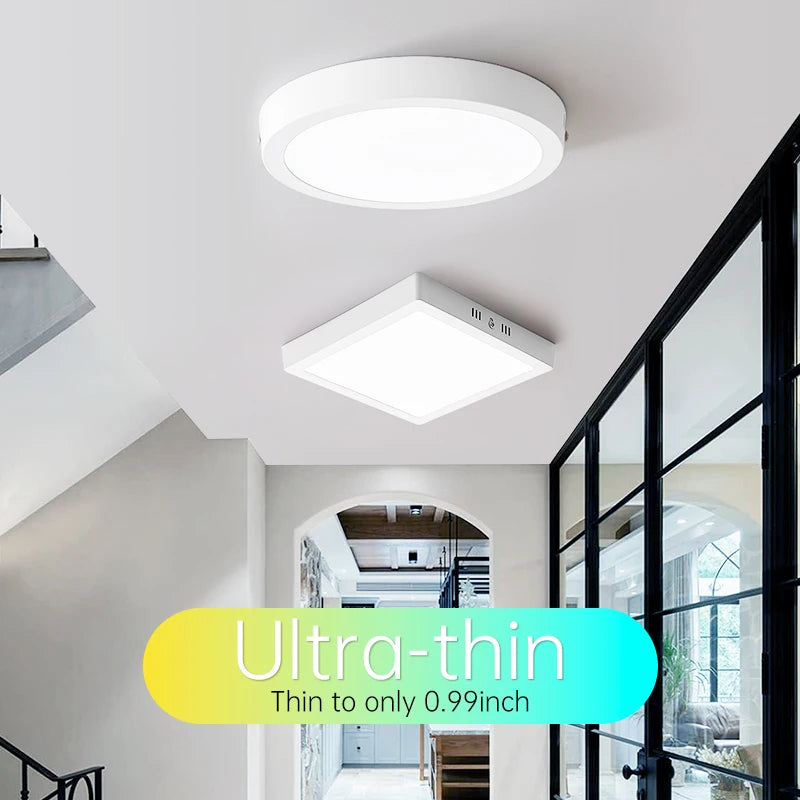 Led Ceiling Lights Fixture 110V 220V Ultra Thin Panel Lamp Led Chandelier Indoor Lightfor Living Room Bedroom Round Ceiling Lamp