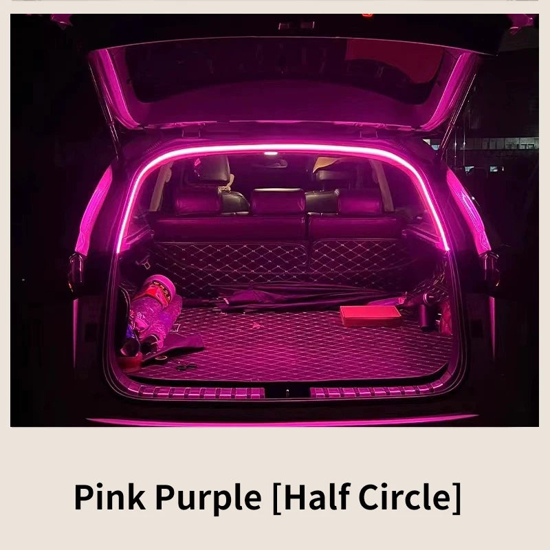 Car Trunk Led Light Strip Waterproof PVC Flexible Ambient Light Strip Automatic On/Off Hidden Ins...