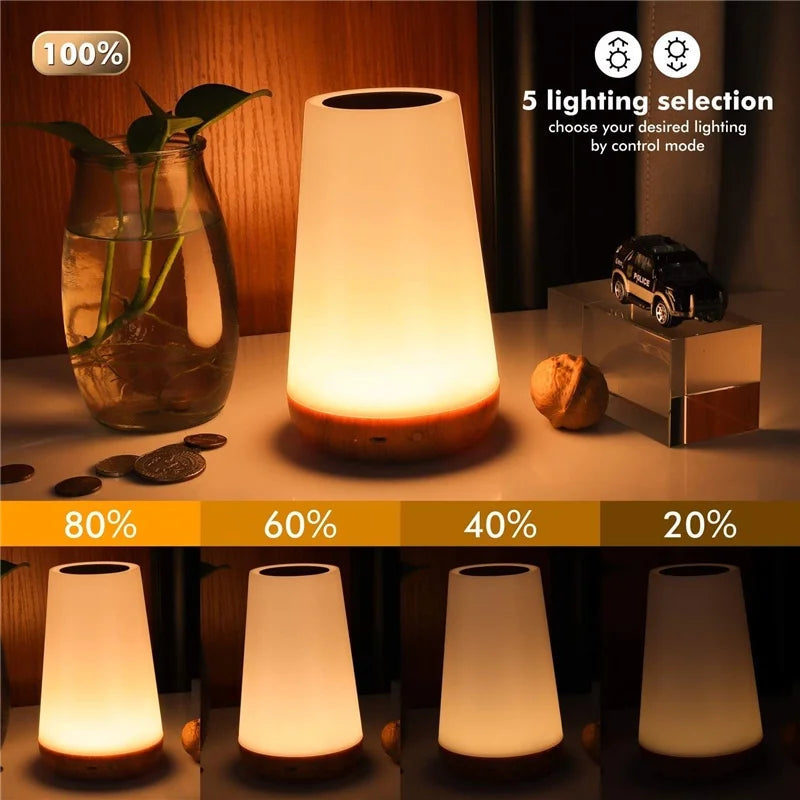 Night Light RGB 13 Color Changing Remote Control Touch Dimmable Lamp Portable Table Bedside Lamps...