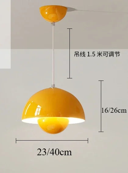 Nordic Led Color Chandelier Macaron Danish Mushroom Hanging Lights Restaurant Kitchen Pendant Lamp Home Luminaire LED...