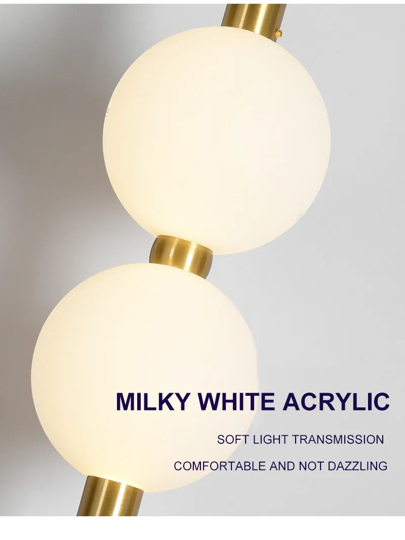 Bedside Pendant Lights for Bedroom Nordic 4 Ball Pendant Lamp for TV Background Kitchen Island Restaurant Dinning Room LED Light