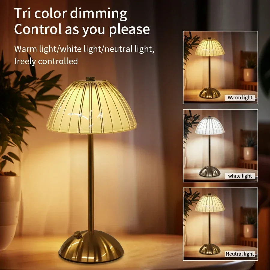 USB Rechargeable LED Table Lamp Touch Sensor Desktop Night Light For Bar Hotel Restaurant Bedroom Atmosphere Room Decor Lighting