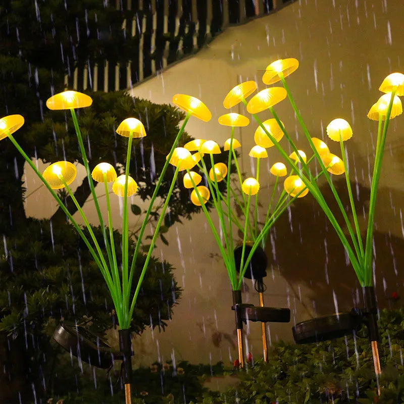 Solar Mushroom Garden Lights Swinging Fireflies Solar Lights IP65 Waterproof for Outdoor Garden Y...
