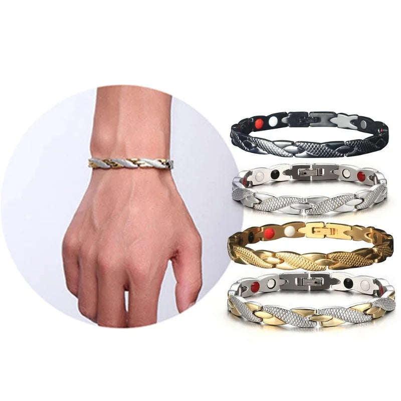 Healthy Bio Magnetic Bracelets for Women Men Therapy Bracelet Pain Relief Arthritis Magnet Bangle Carpal Tunnel Syndrome Jewelry