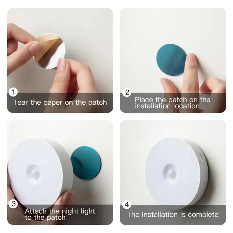 LED Motion Sensor Light Wireless Night Light Under Cabinet Light Closet Lamp Smart Wall-Mounted B...