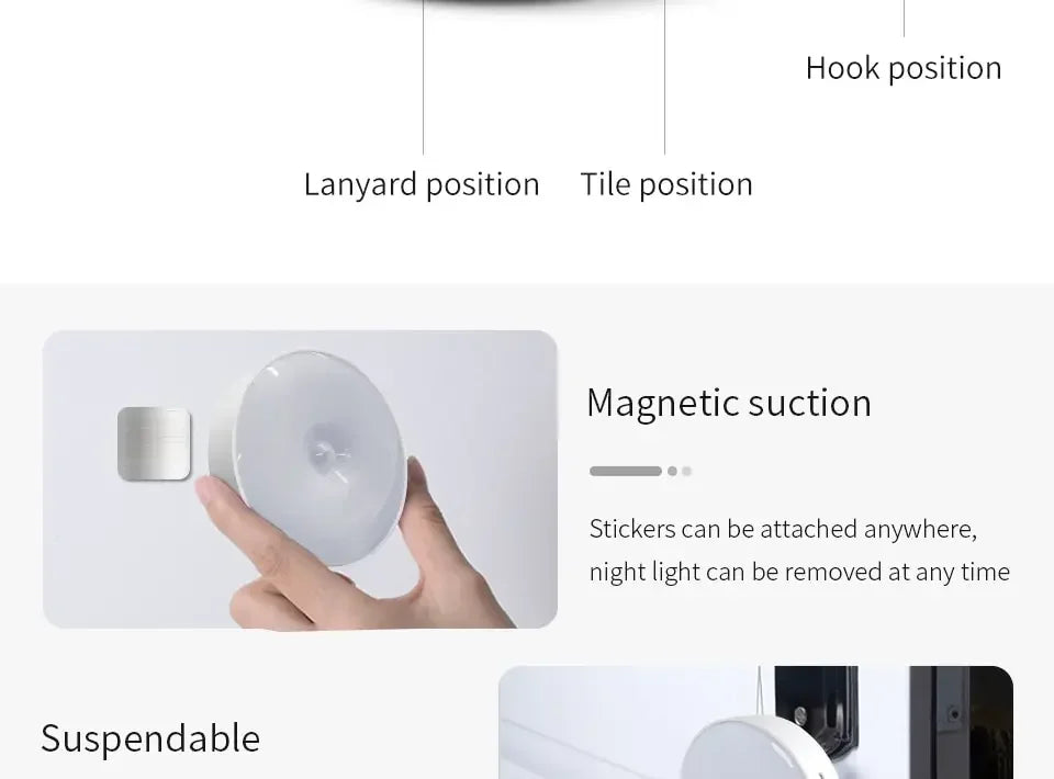 LED Motion Sensor Light Night Light USB Rechargeable Night Lamp for Kitchen Cabinet Wardrobe Lamp...