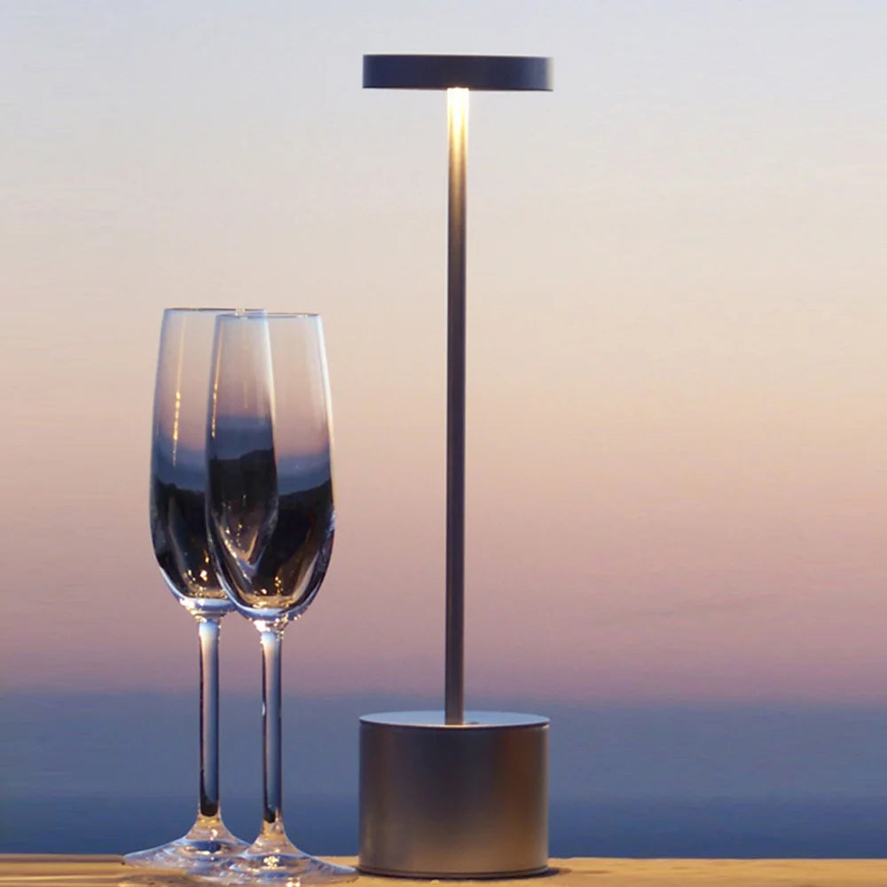 LED Table Lamp Touch Sensor Night Light USB Rechargeable Portable Bedroom Night Light Wireless Reading Lamp Restaurant Hotel Bar