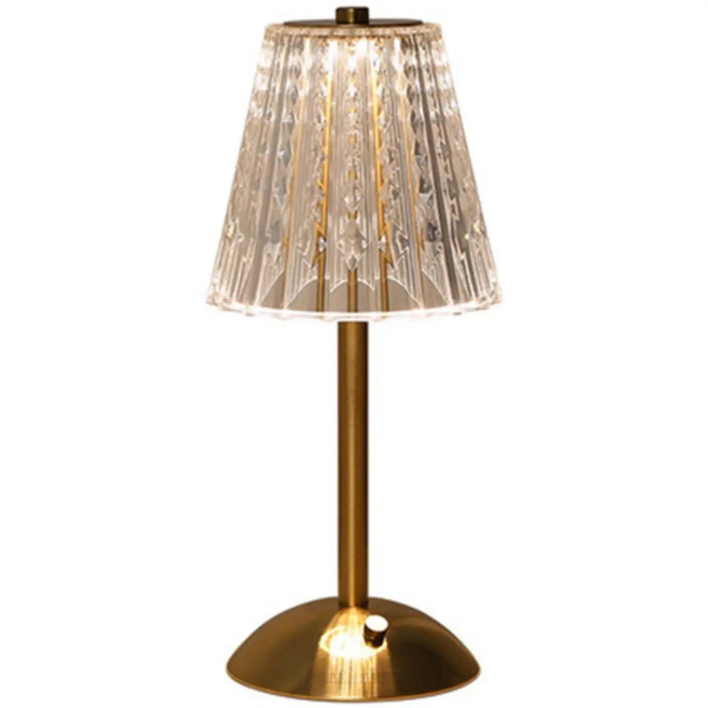 Table lamp bedroom, bedside lamp light luxury diamond crystal lamp high-end atmosphere lamp charging touch small night lamp