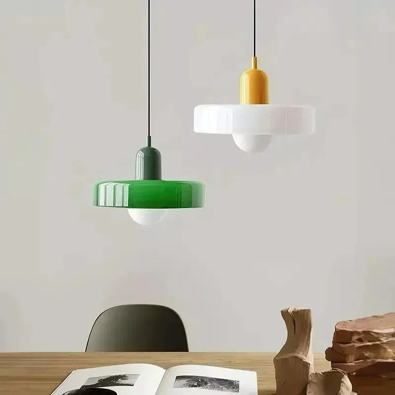 Nordic Retro E27 Colorful Ceiling Chandelier Orange Glass Pendant Lamp for Home Decor Dining Room Cafe Bar Counter Li...