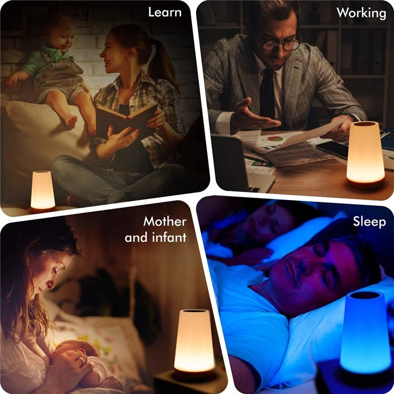 Night Light RGB 13 Color Changing Remote Control Touch Dimmable Lamp Portable Table Bedside Lamps...
