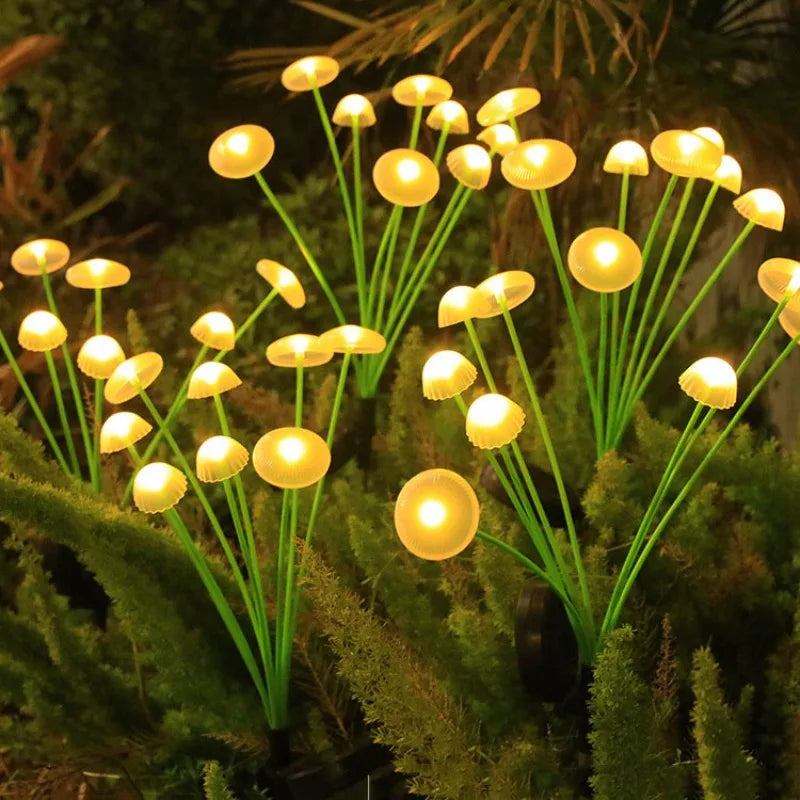Solar Mushroom Garden Lights Swinging Fireflies Solar Lights IP65 Waterproof for Outdoor Garden Y...