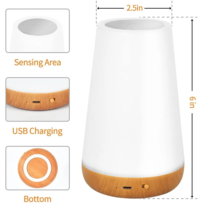 Night Light RGB 13 Color Changing Remote Control Touch Dimmable Lamp Portable Table Bedside Lamps...