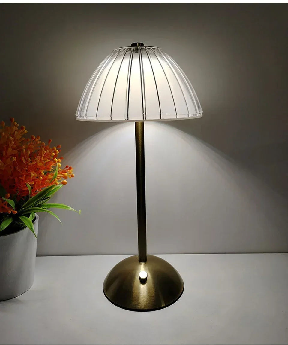 Dimmable Desktop Decor Night Light Table Lamp LED Touch Sensor Rechargeable Wireless Reading Lamp for Hotel Bar Bedroom Light