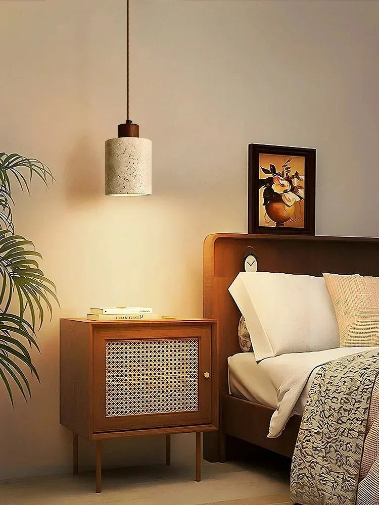 Vintage Japanese Style Wooden Pendant Lamp Chandelier for Bedroom Bedside Retro Bar Restaurant Lighting Fixture