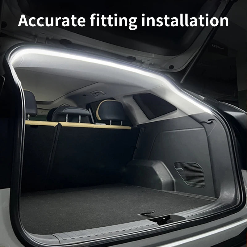 Car Trunk Led Light Strip Waterproof PVC Flexible Ambient Light Strip Automatic On/Off Hidden Ins...