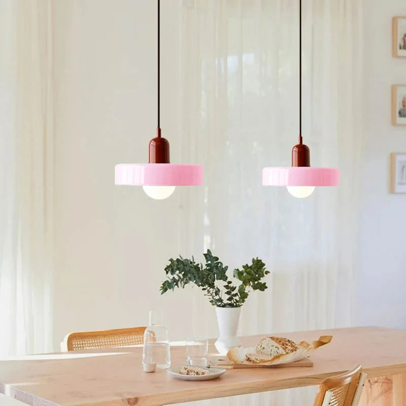 Nordic Retro E27 Colorful Ceiling Chandelier Orange Glass Pendant Lamp for Home Decor Dining Room Cafe Bar Counter Li...