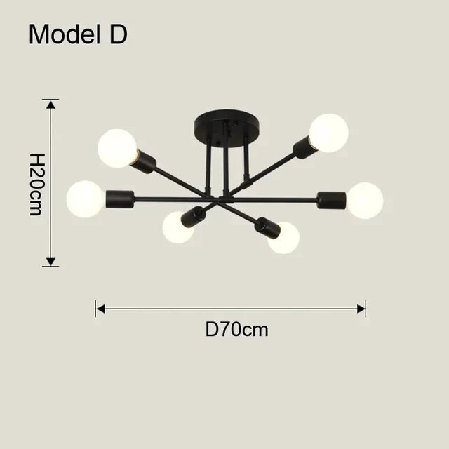 Nordic Minimalist Pendant Light Ceiling Lamp LED Chandelier Suitable for Bedrooms Living Rooms Black Gold Lighting De...