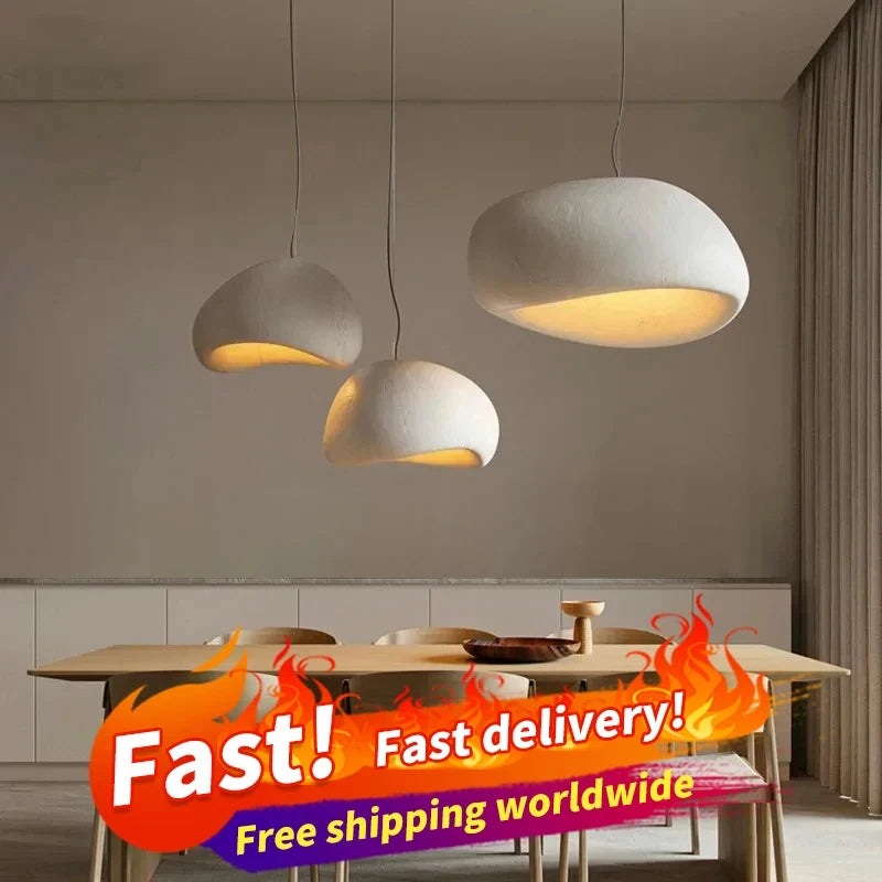 Japanese Wabi Sabi LED Ceiling Chandelier Nordic Modern Dining Bar Table Pendant Light Loft Living Room Decoration Hanging Lamp