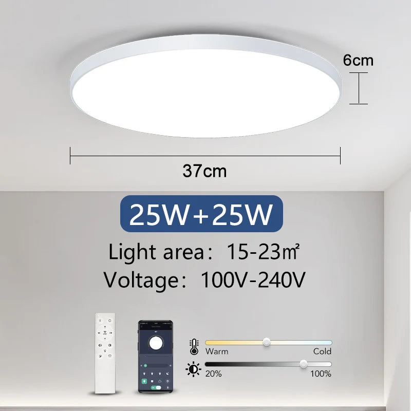 Smart Led Ceiling Lamp 36W 50W Dimmable Modern Led Ceiling Lights With APP Remote Control For Bed...