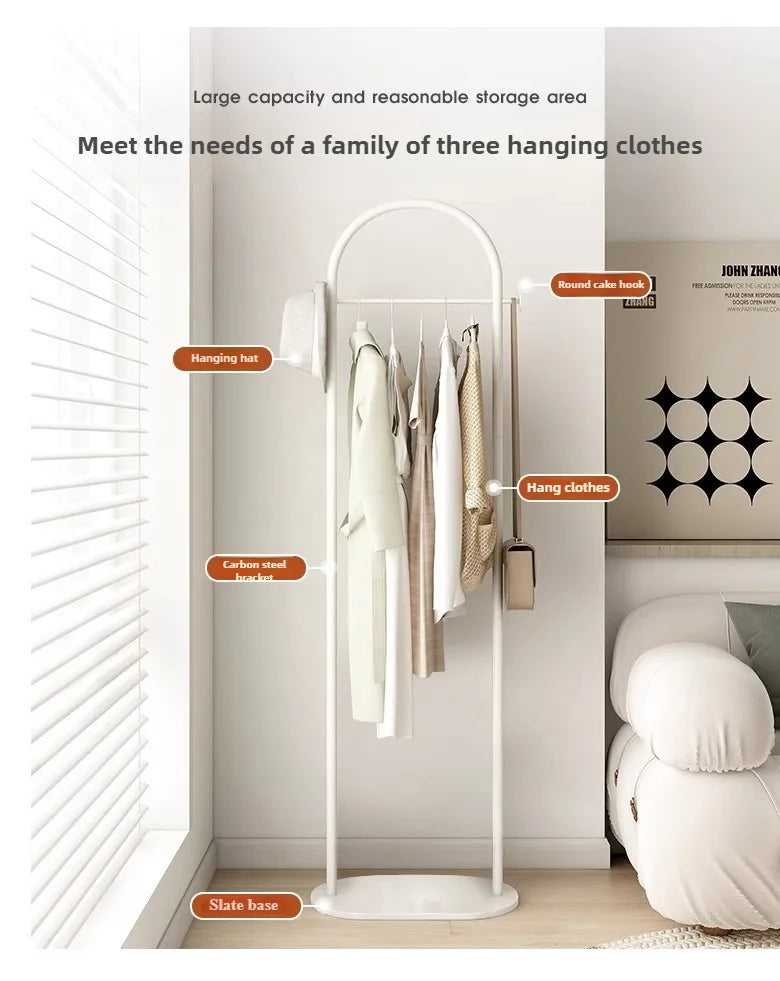 Floor-Standing Clothes Rack for Bedroom, Space-Saving Modern Minimalist Home Use Clothes Rack for Living Room, Indoor Coat Rack