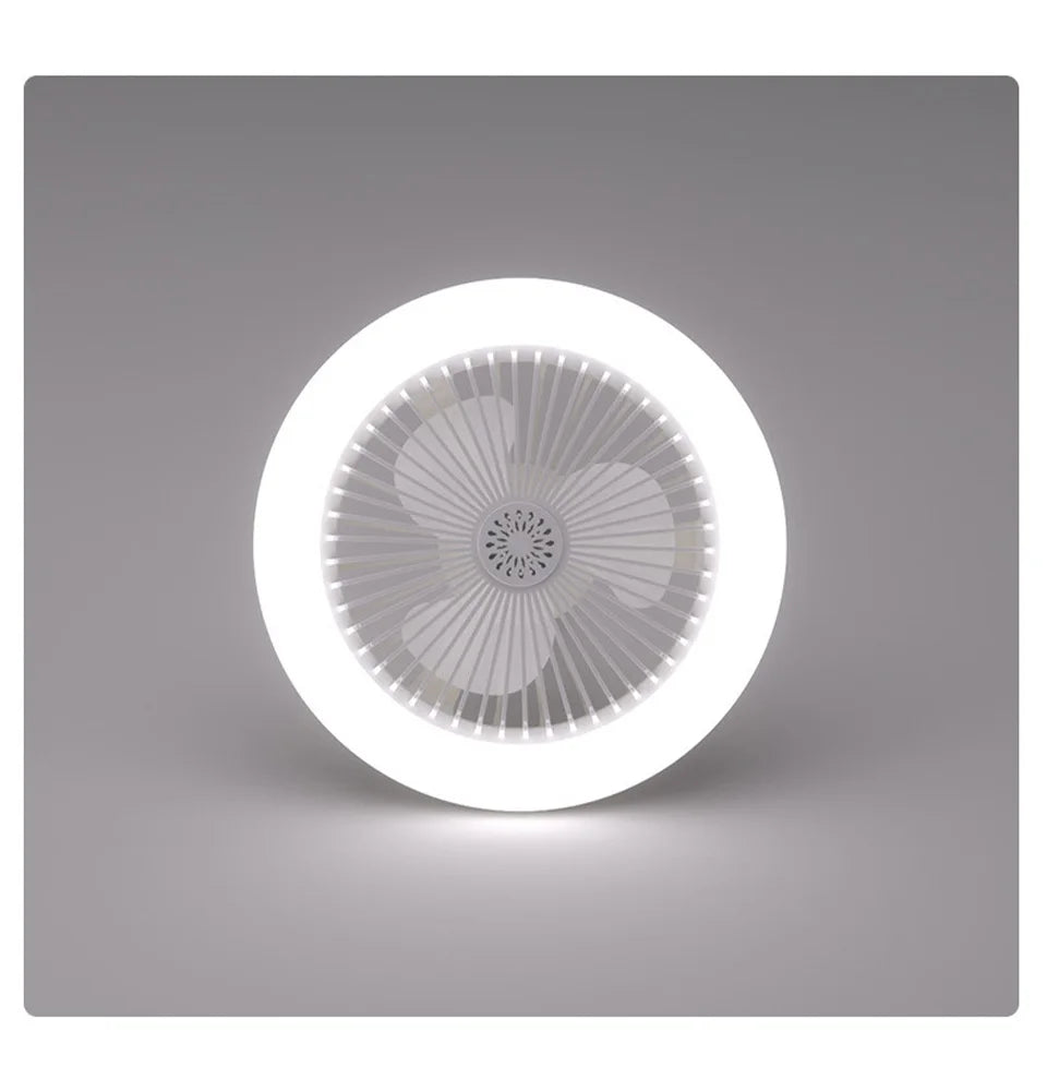 2-in-1 E27 Socket Fan Light Remote Control 85-265V Energy Saving Silent LED Ceiling Fan for Bedro...