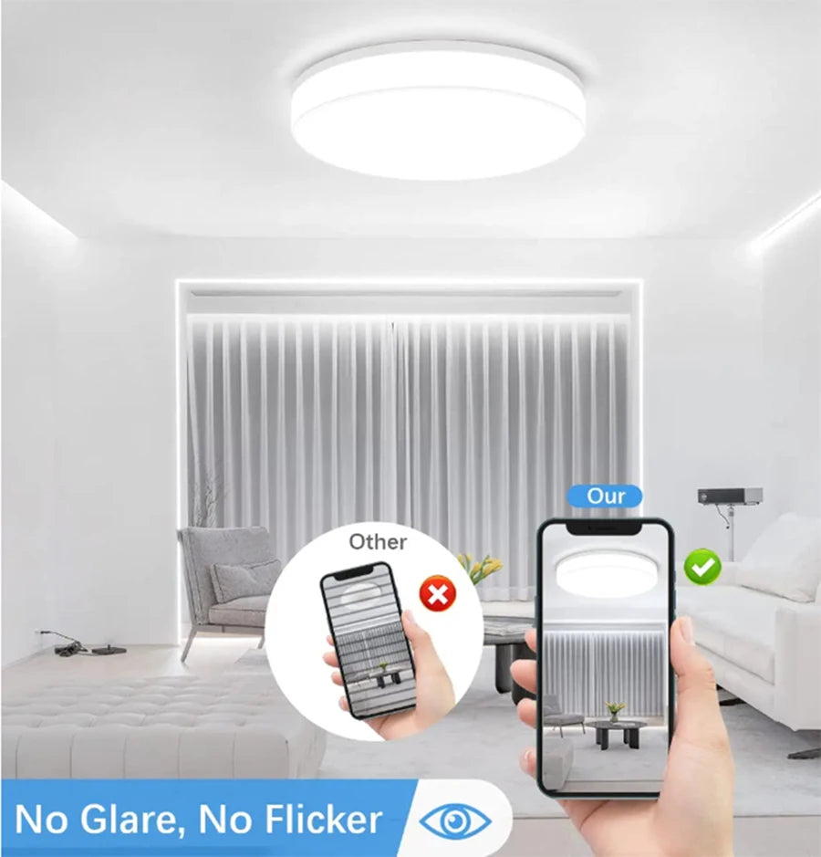 Modern Ultra-thin Round LED Ceiling Light Bedroom Lustre LED Lights For Room Home Decoration 48W ...