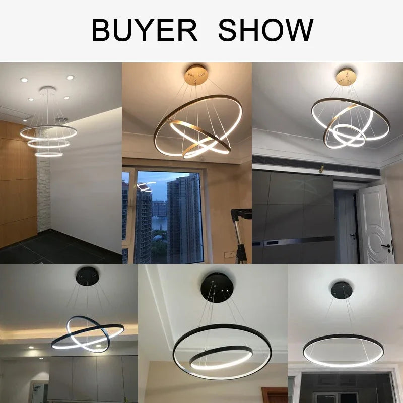Modern led dining room chandeliers simple ringchandelier living bedroom Lights home indoorlighting decorative Pendant Lamps