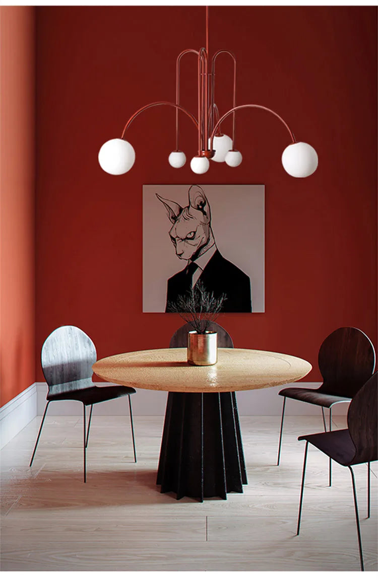 Nordic Minimalist Pendant Light for Living Room Restaurant Lamp Cafe Clothing Store Art Black Gold Red Chandelier
