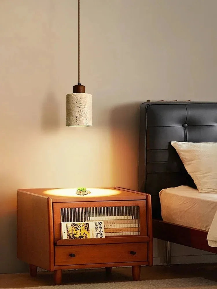 Vintage Japanese Style Wooden Pendant Lamp Chandelier for Bedroom Bedside Retro Bar Restaurant Lighting Fixture