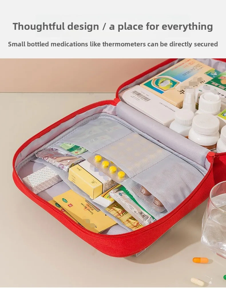 Portable First Aid Kit Essential for Business Trips Outdoor Adventures Home Emergency Storage Compact Travel Health Care Supplie
