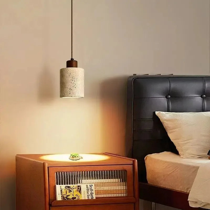 Vintage Japanese Style Wooden Pendant Lamp Chandelier for Bedroom Bedside Retro Bar Restaurant Lighting Fixture