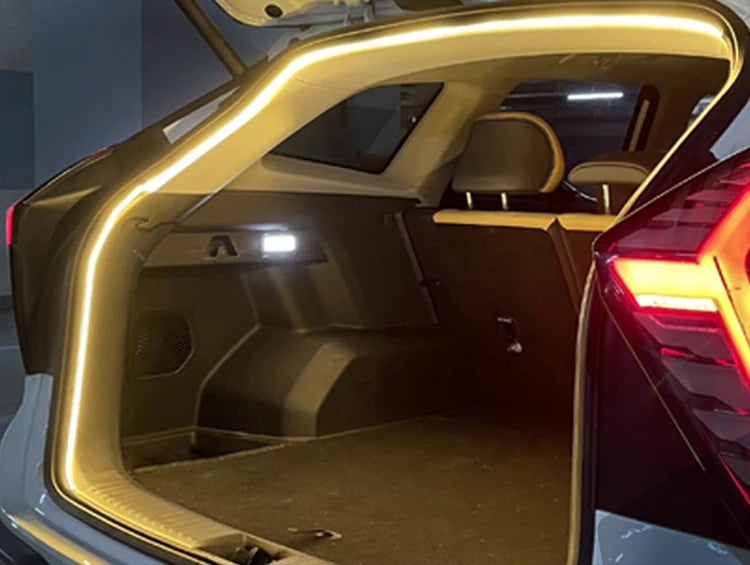 Car Trunk Led Light Strip Waterproof PVC Flexible Ambient Light Strip Automatic On/Off Hidden Ins...